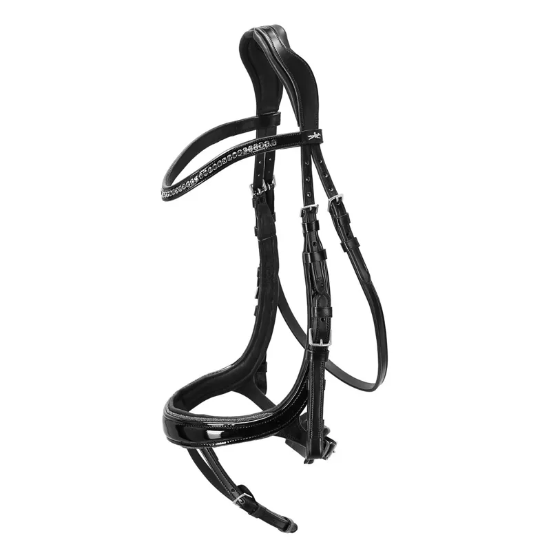 Schockemohle Equitus Beta Glam Anatomic Bridle - Patent Black