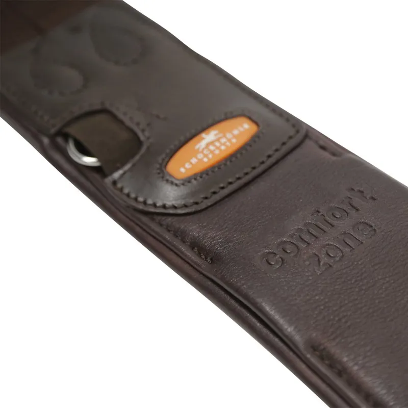Schockemohle Portland Leather Girth - Espresso/Silver-1