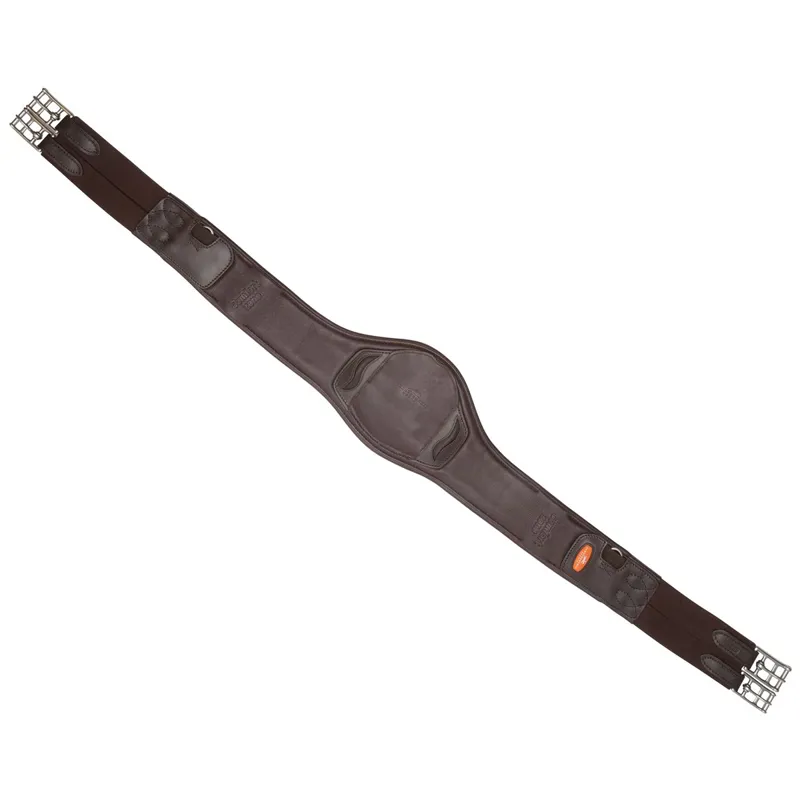 Schockemohle Portland Leather Girth - Espresso/Silver-3