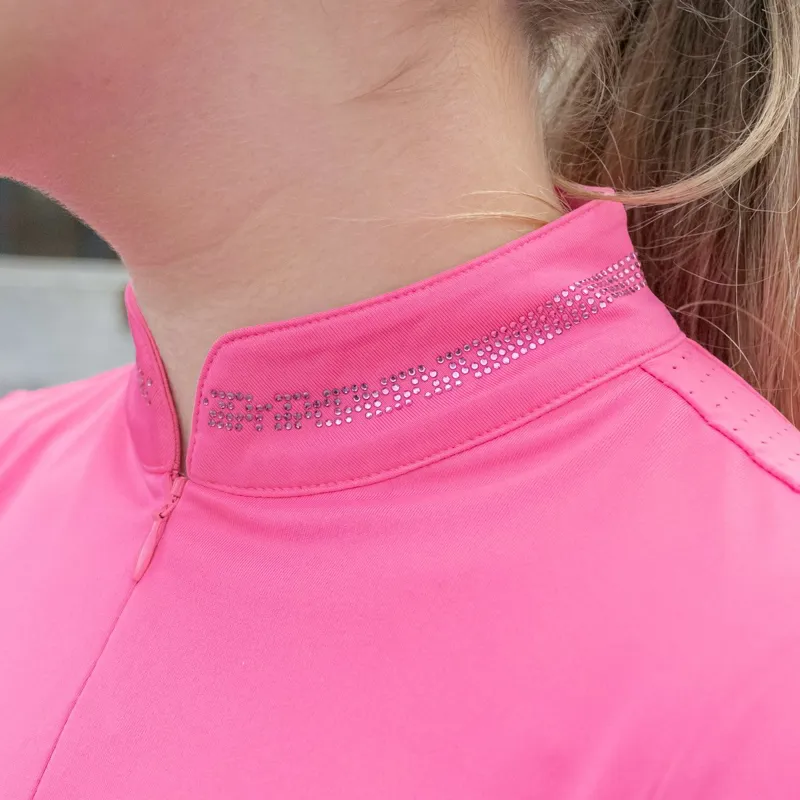 Schockemohle Summer Page Style Ladies Functional Shirt - Hot Pink-3