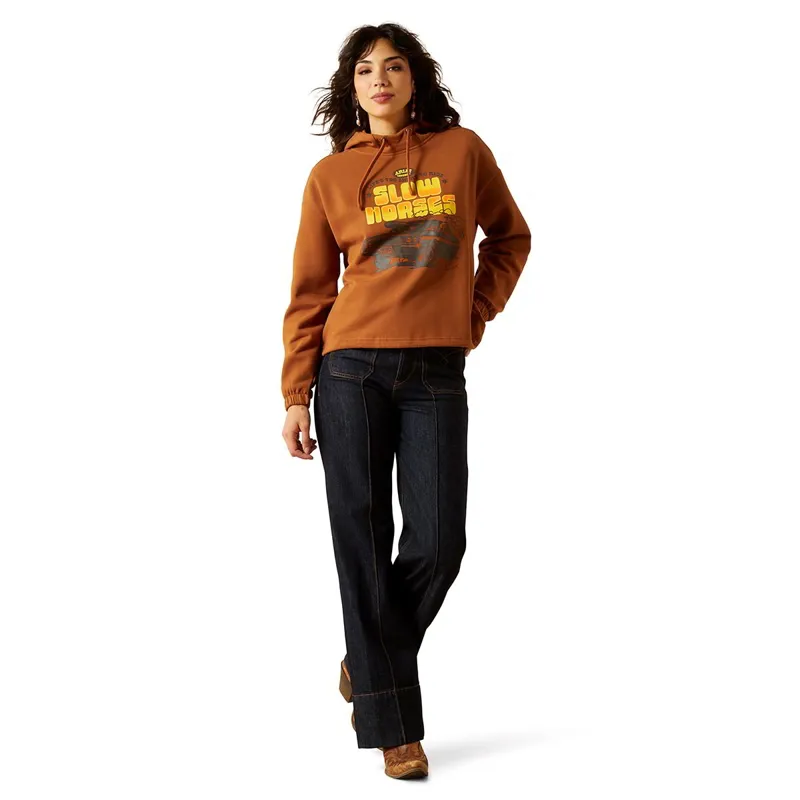 Ariat Sendero Slow Horses Women's Essential Hoodie - Glazed Ginger-2