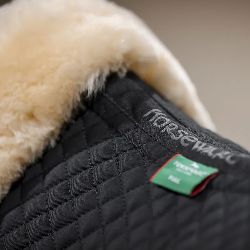 Horseware Sheepskin Half Pad - Black/Natural-5
