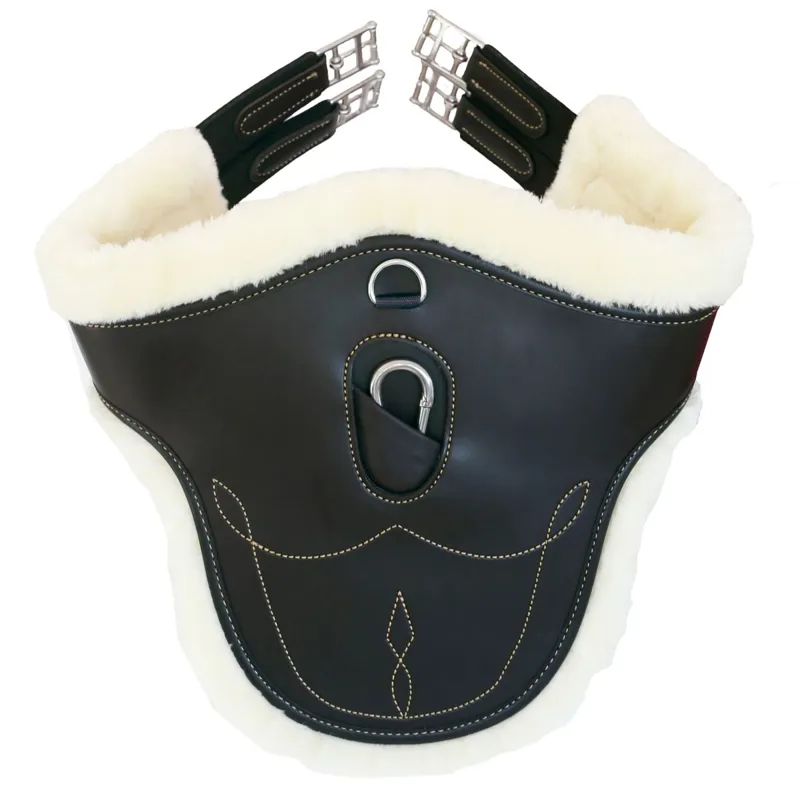 Kentucky Sheepskin Belly Guard Girth - Black/Natural
