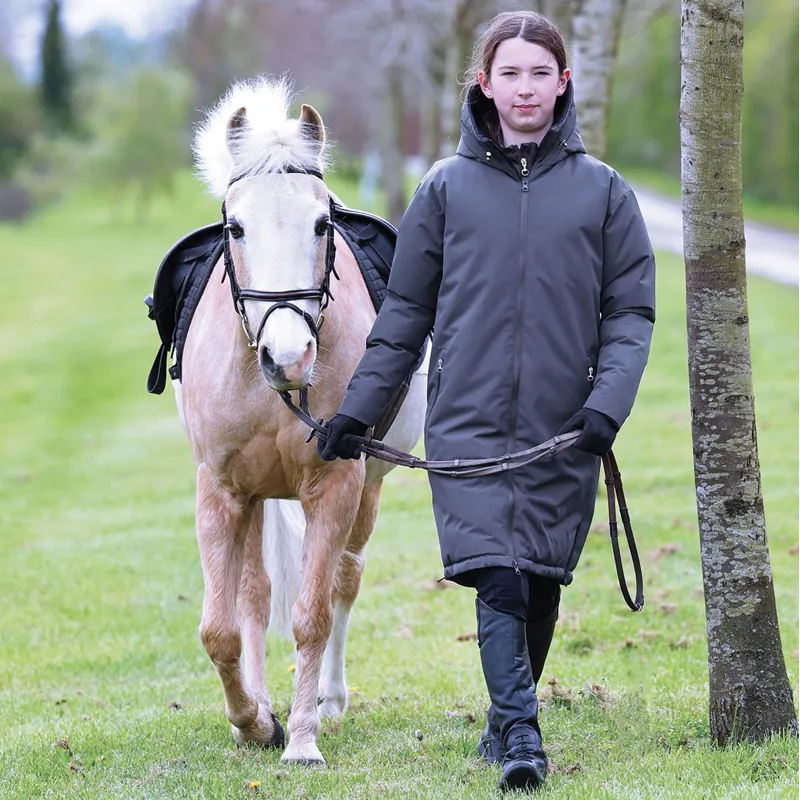 Equetech Shield Reversible Waterproof Youth Girls Coat - Graphite-6