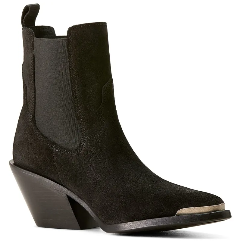 Ariat Women's Shiloh Western Boots - Distressed Black Suede-4