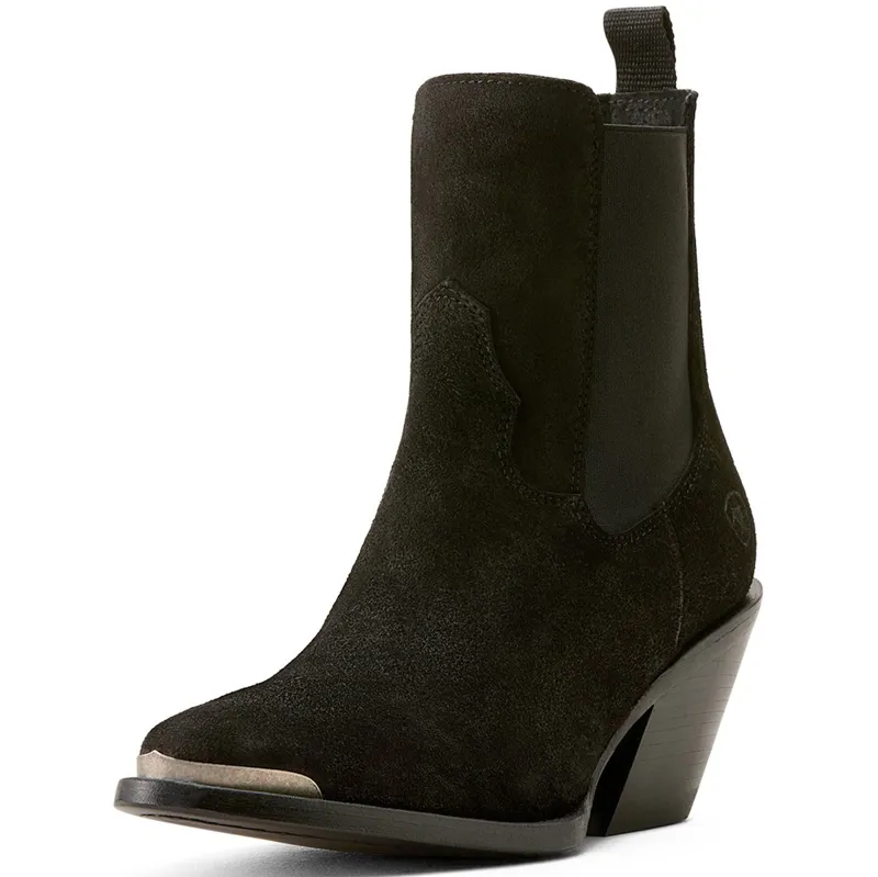 Ariat Women's Shiloh Western Boots - Distressed Black Suede