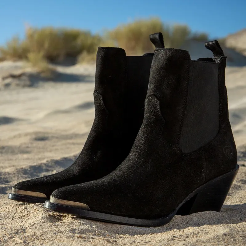 Ariat Women's Shiloh Western Boots - Distressed Black Suede-7