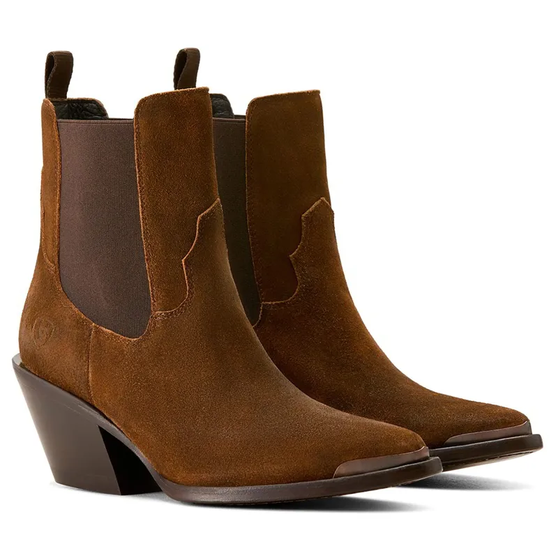 Ariat Shiloh Womens Western Boots - Dark Ginger Suede-4
