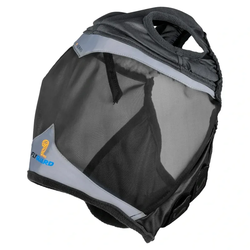 Shires FlyGuard Pro Fine Mesh Fly Mask with Ear Holes - Jet-1