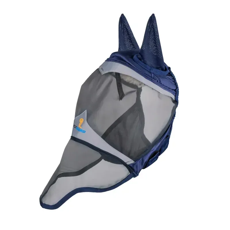 Shires FlyGuard Pro Fine Mesh Fly Mask With Ears and Nose - Navy-1