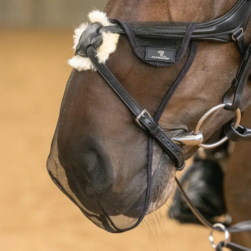 Shires FlyGuard Pro Grackle Bridle Nose Net - Black