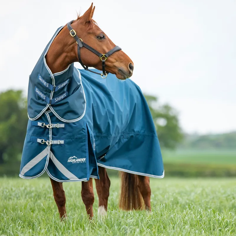 Shires Highlander Original 50g Detach-A-Neck Turnout Blanket - Ocean-1