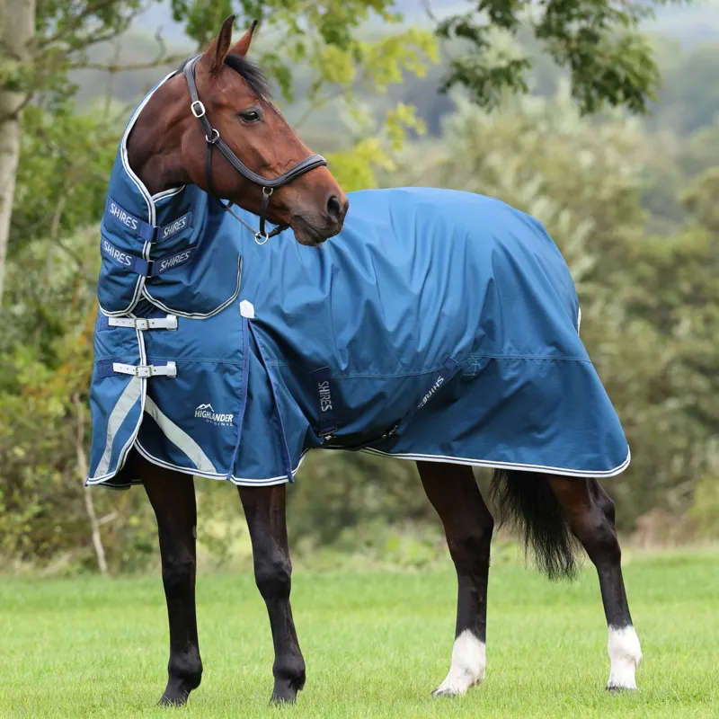 Shires Highlander Original 50g Combo Neck Turnout Blanket - Ocean-1