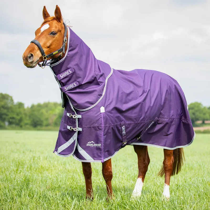 Shires Highlander Original 100g Detach-A-Neck Turnout Blanket - Plum