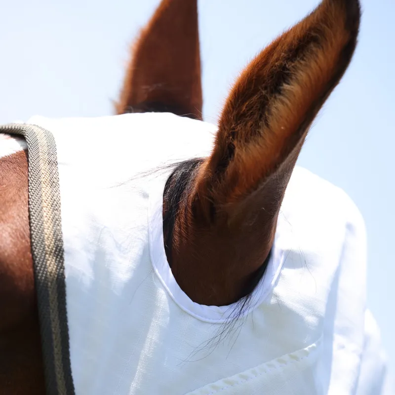 Shires Highlander Plus Sun Shade Combo Neck Fly Sheet - White-2