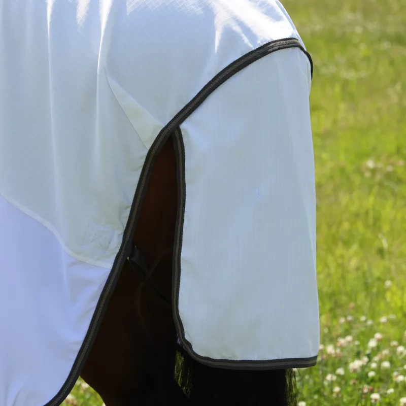 Shires Highlander Plus Sun Shade Combo Neck Fly Sheet - White-3