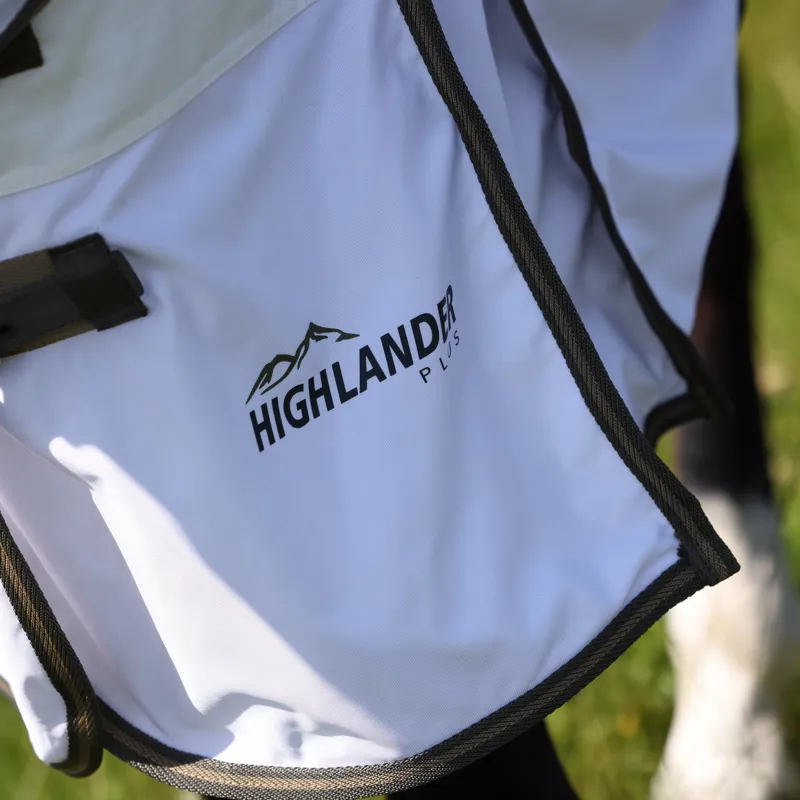 Shires Highlander Plus Sun Shade Combo Neck Fly Sheet - White-5