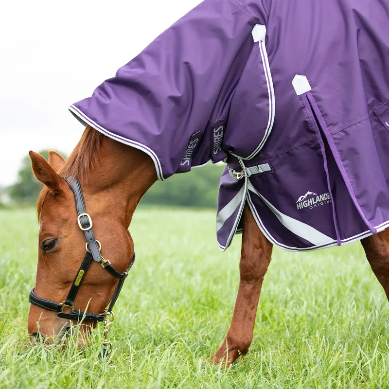 Shires Highlander Original 100g Combo Turnout Blanket - Plum-2