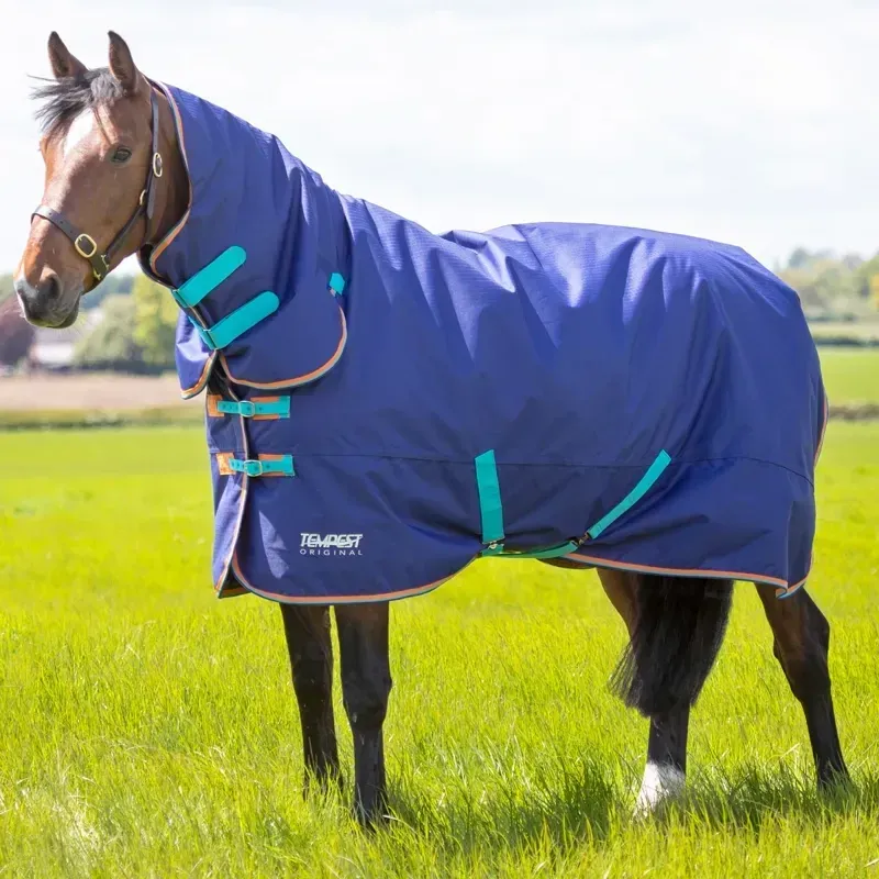 Shires Tempest Original 100g Combo Neck Turnout Blanket - Navy Blue