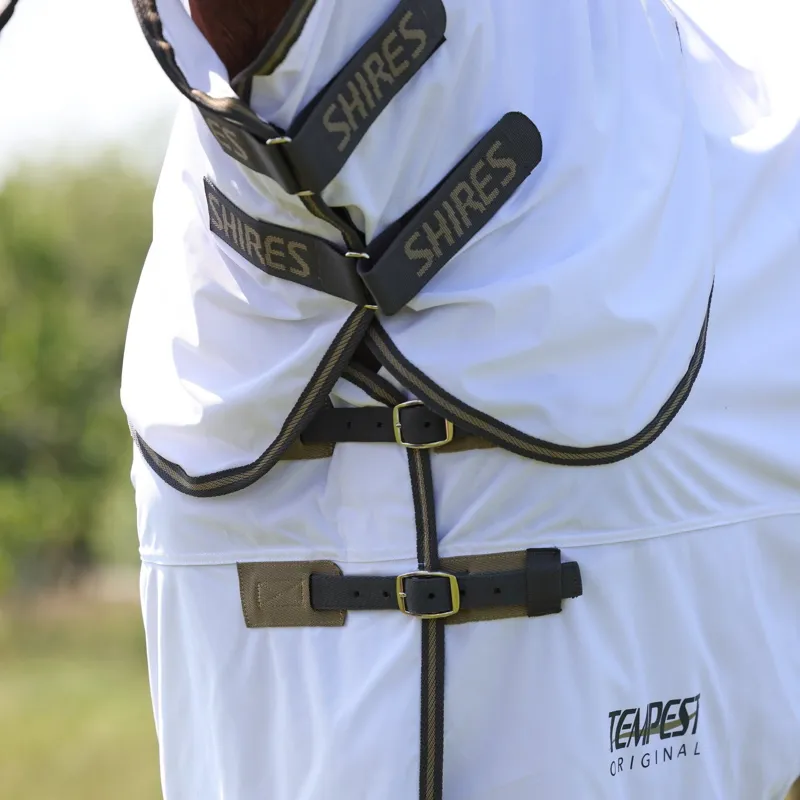 Shires Tempest Original Detachable Neck Fly Sheet White/Grey-2