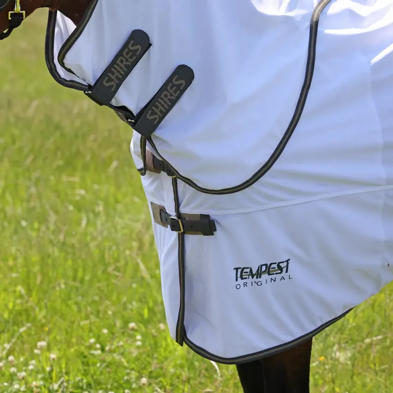 Shires Tempest Original Detachable Neck Fly Sheet White/Grey-5