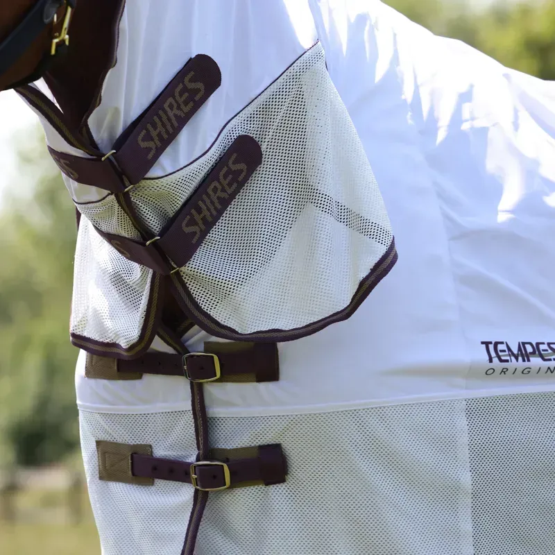 Shires Tempest Original Mesh Combo Neck Fly Sheet - White-1