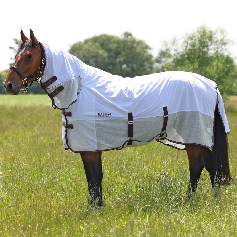 Shires Tempest Original Mesh Combo Neck Fly Sheet - White