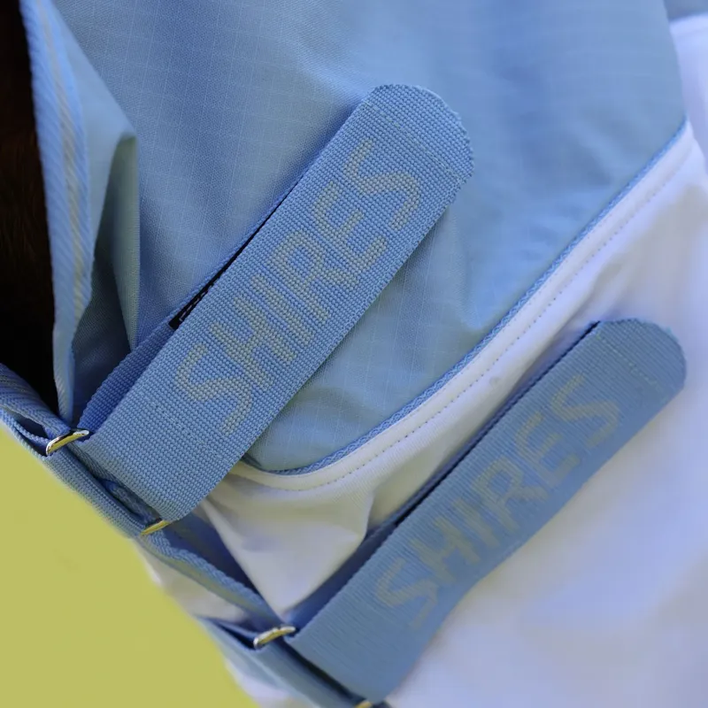 Shires Tempest Original Waterproof Combo Neck Fly Sheet - Pale Blue-4