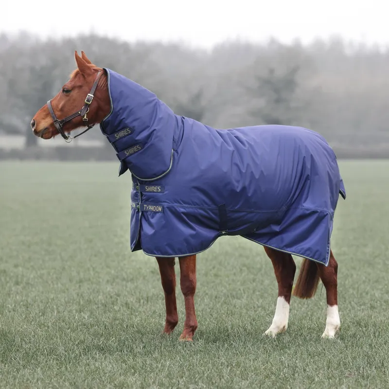 Shires Typhoon Lite Combo Neck 0g Turnout Blanket - Navy