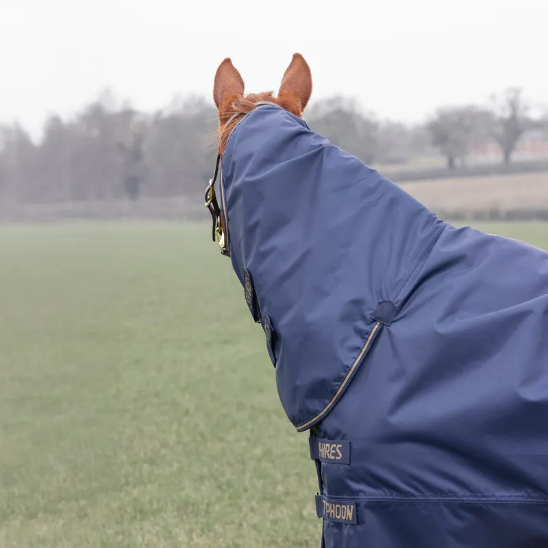 Shires Typhoon Lite Combo Neck 0g Turnout Blanket - Navy-4