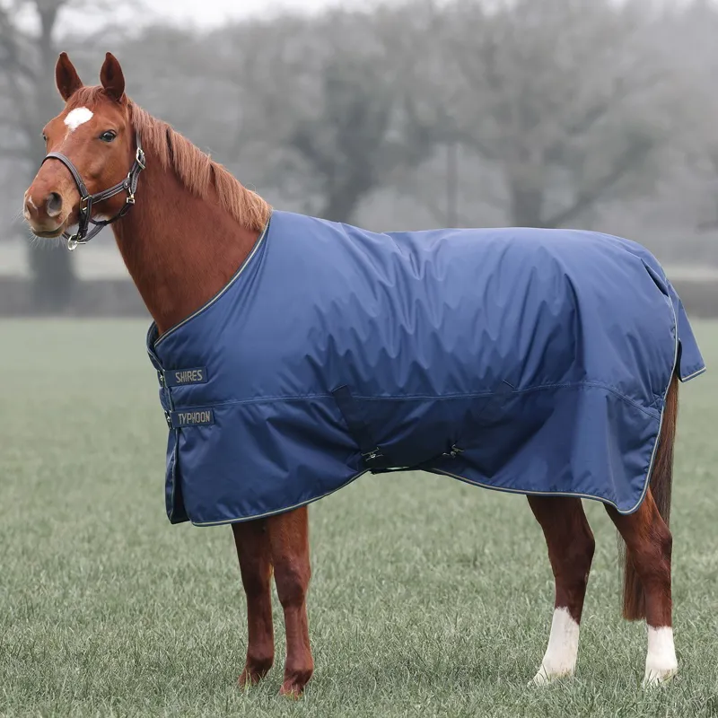Shires Typhoon Lite Standard Neck 0g Turnout Blanket - Navy