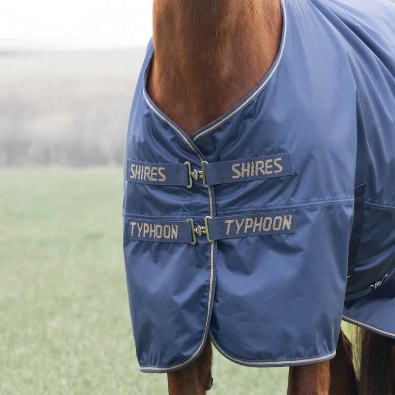 Shires Typhoon Lite Standard Neck 0g Turnout Blanket - Navy-1