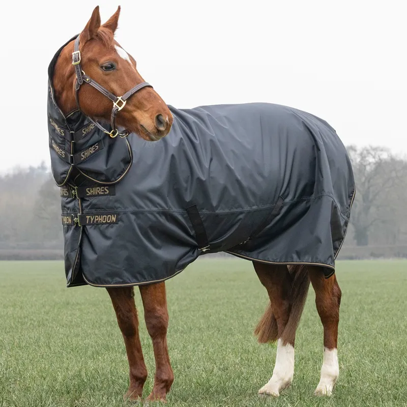 Shires Typhoon 50g Combo Neck Turnout Blanket - Black