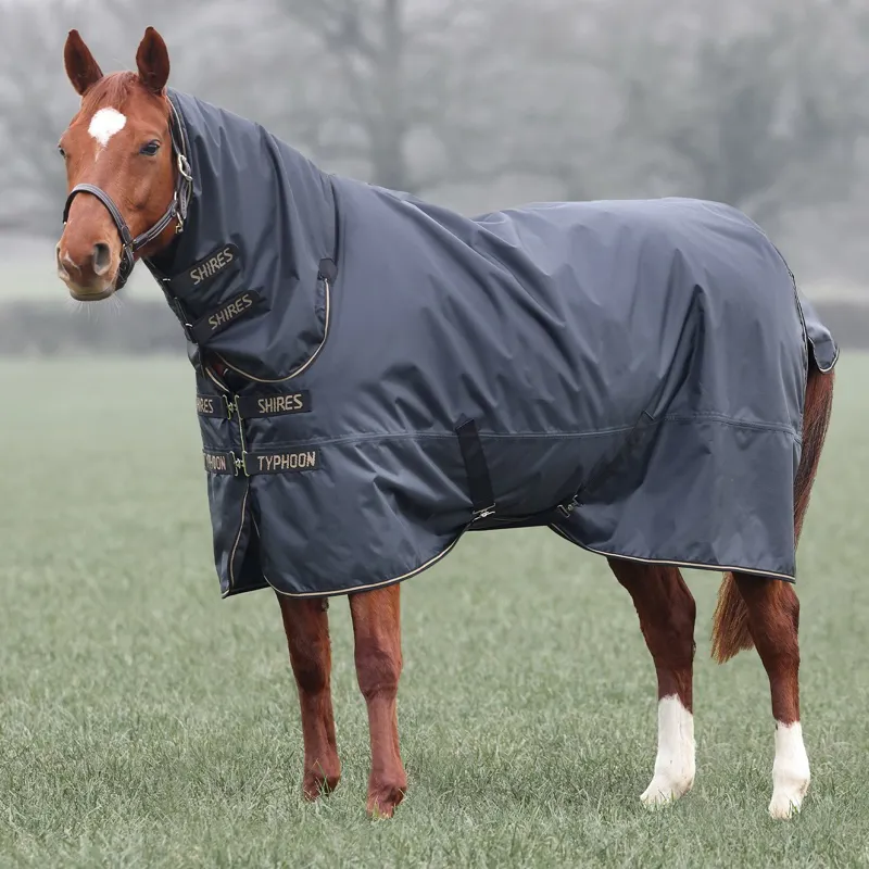 Shires Typhoon 50g Combo Neck Turnout Blanket - Black-6