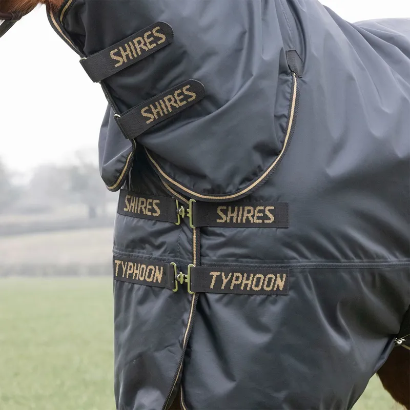 Shires Typhoon 50g Combo Neck Turnout Blanket - Black-3