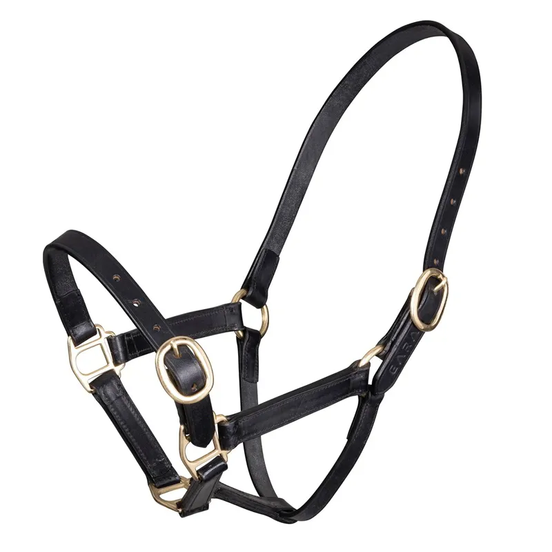 Velociti Gara Adjustable Leather Halter - Black