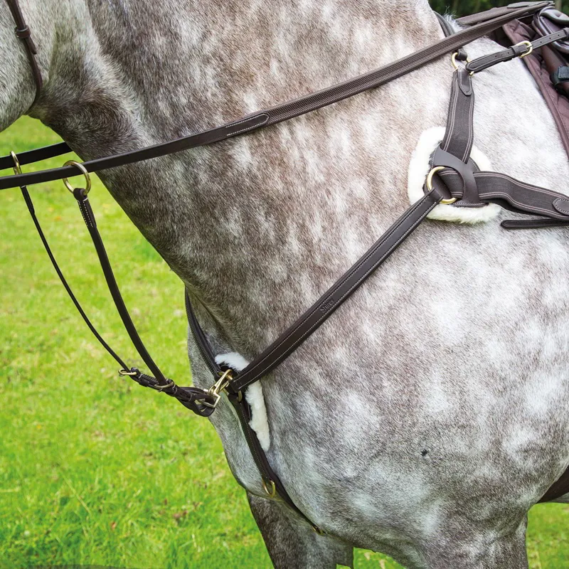 Shires Salisbury Five Point Breastplate - Australian Nut-1