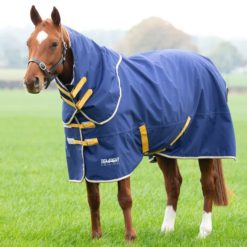 Shires Tempest Original 50g Detachable Neck Turnout Blanket - Navy