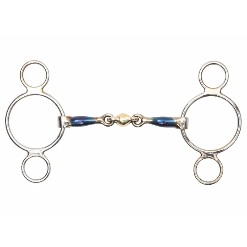 Shires Blue Sweet Iron 2-Ring Gag Lozenge Bit