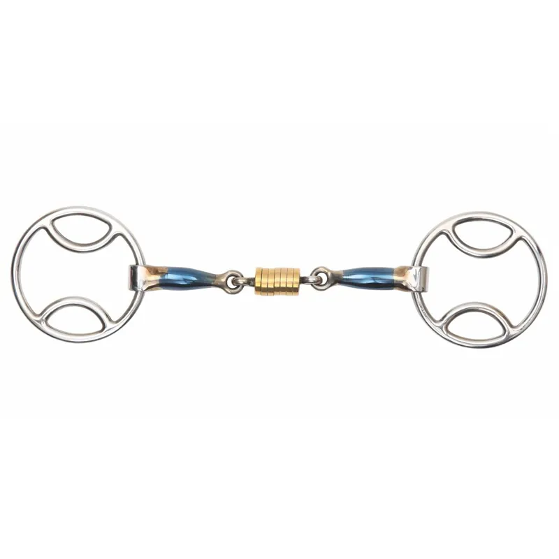 Shires Loop Ring Blue Sweet Iron Roller Link Bit