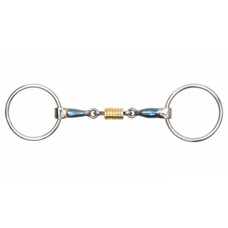 Shires Loose Ring Blue Sweet Iron Roller Link Bit