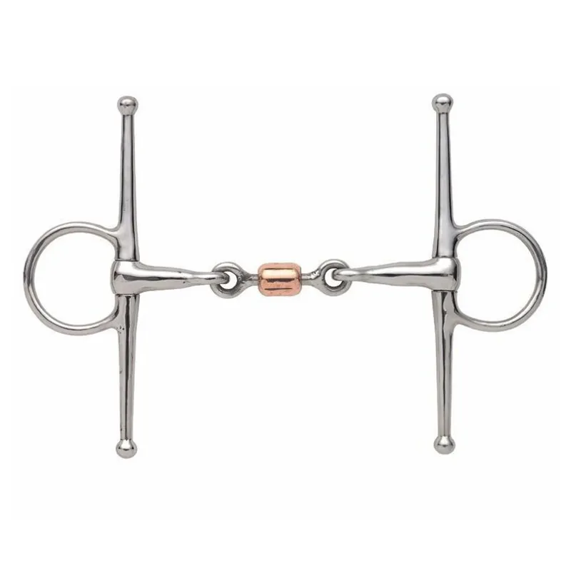 Shires Copper Roller Peanut Full Cheek Snaffle Bit