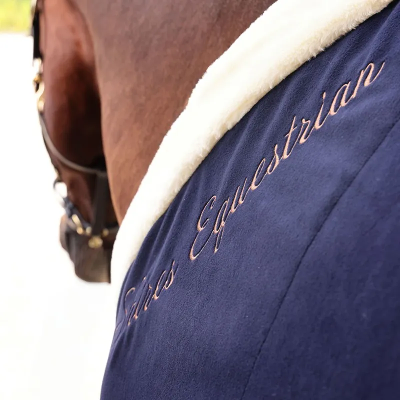 Shires Deluxe Fleece Cooler - Navy-2