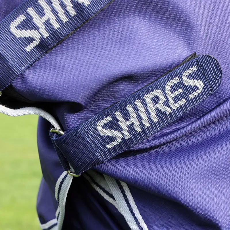 Shires Highlander Original 0g Detach-A-Neck Turnout Blanket - Navy-1