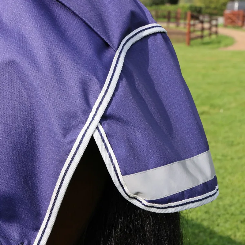 Shires Highlander Original 0g Detach-A-Neck Turnout Blanket - Navy-4