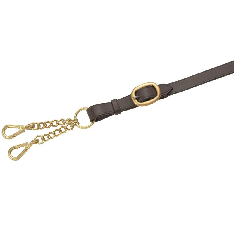 Velociti GARA Leather Lead Shank with Large Newmarket Chain - Brown