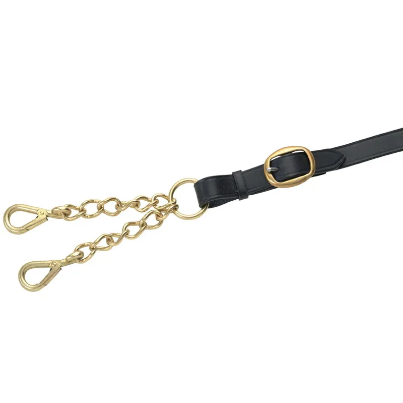 Velociti Leather Lead Shank with Small Newmarket Chain - Black