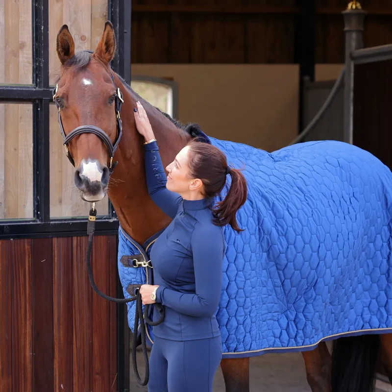 Shires Deluxe Quilted Show Rug - Navy-8