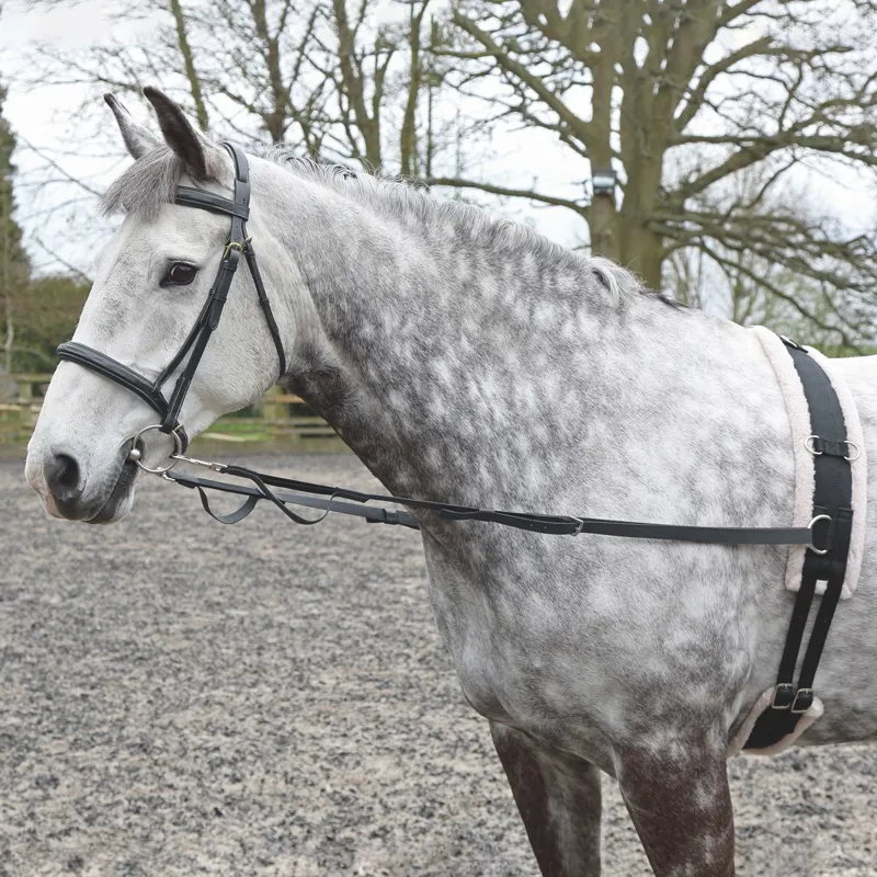 Shires Nylon Web Elasticated Side Reins - Black