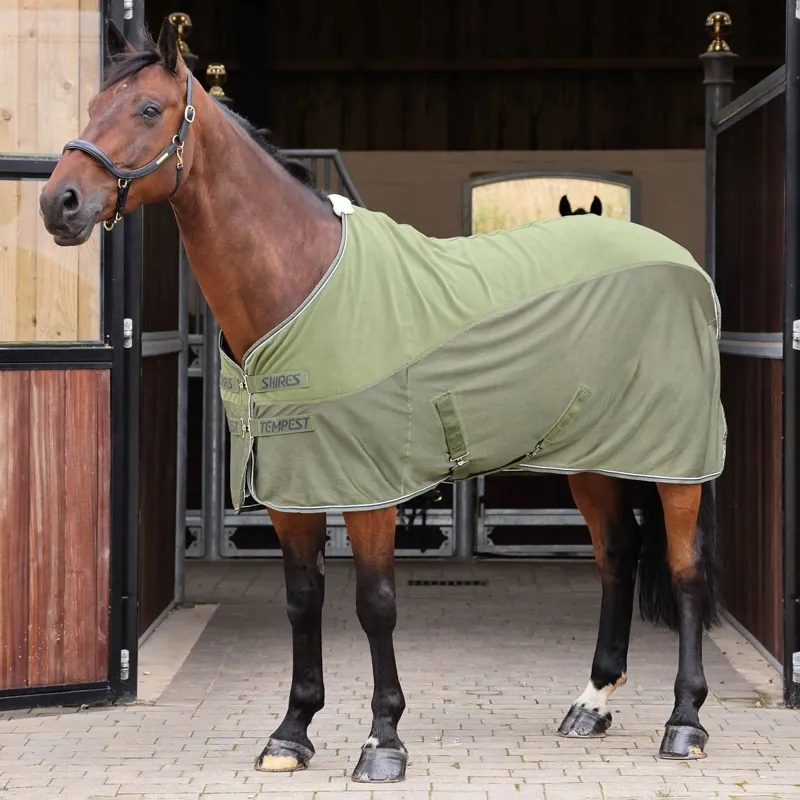 Shires Tempest Original Fleece/Mesh Cooler - Khaki